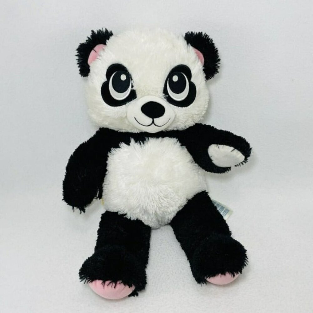 Build A Bear Panda Plush 18” Black White Pink Ears Paws Chinese Cuddle Soft Toy